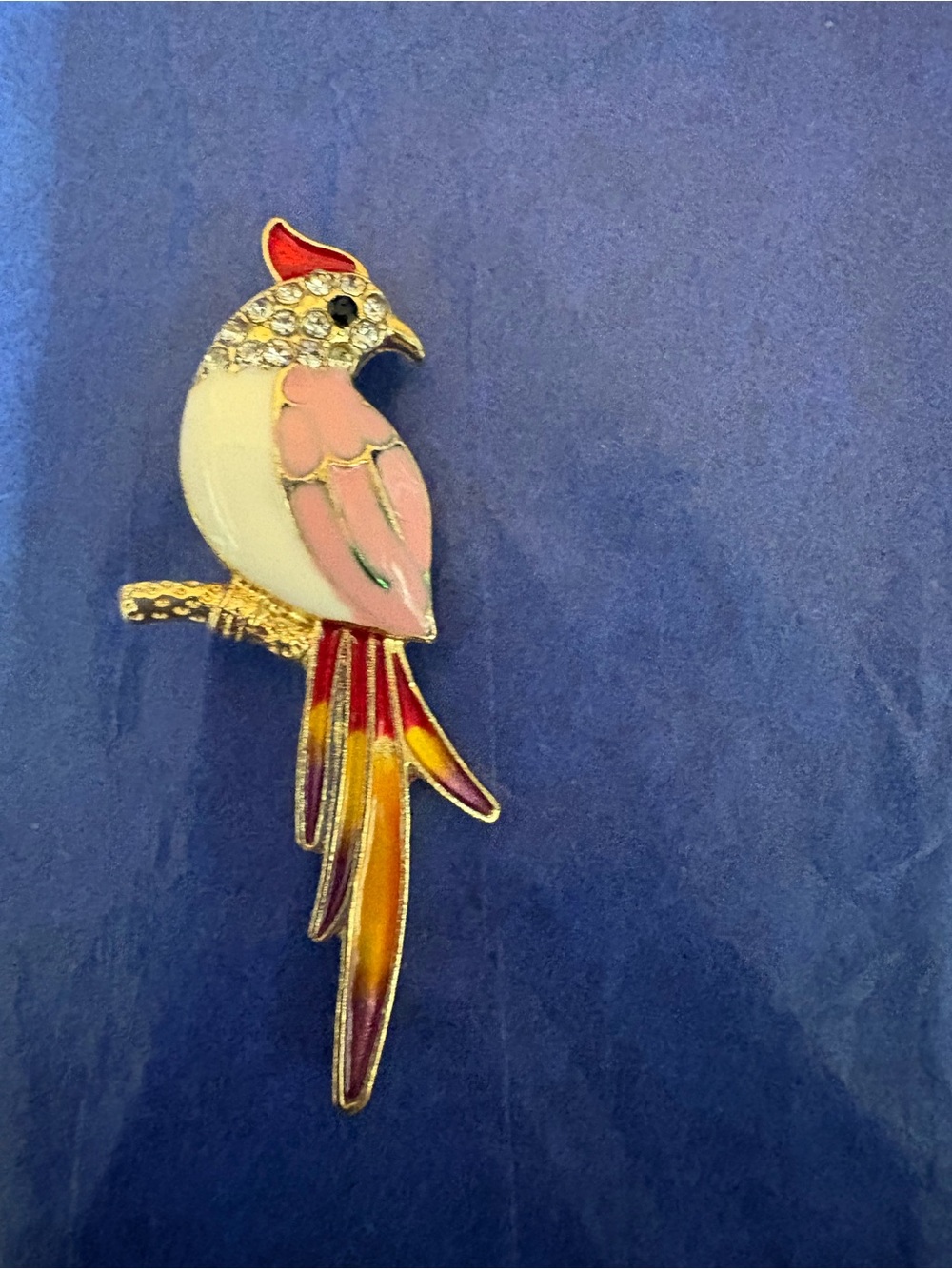Pink and White Parrot Enamel Brooch - Fashion Bird Pin
